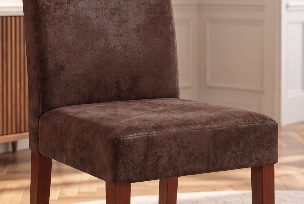 Lot de 4x Élégant fauteuil colonial GENUA cigare brun look vintage pieds en bois massif