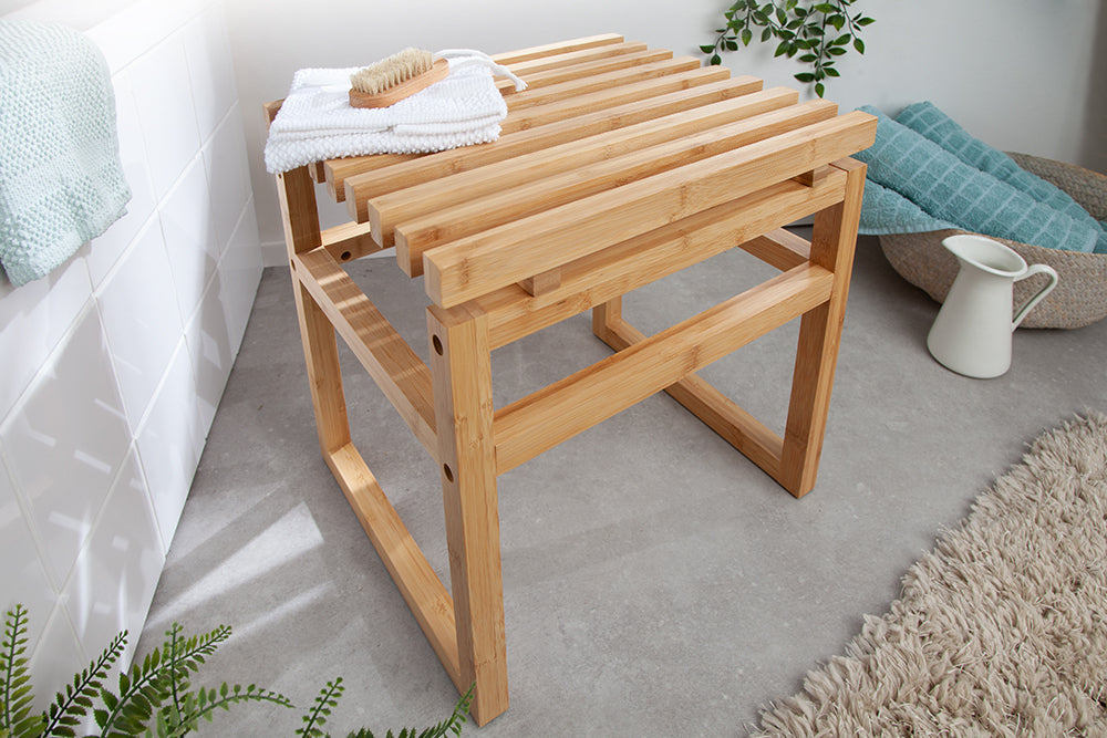 Lot de 4x Tabouret design LAGOON SPA 40cm bambou tabouret de bain