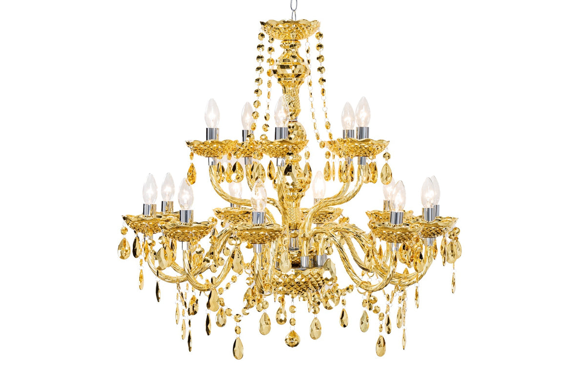 Lustre design CRYSTAL XL 80cm doré lustre 15 bras lampe cristal