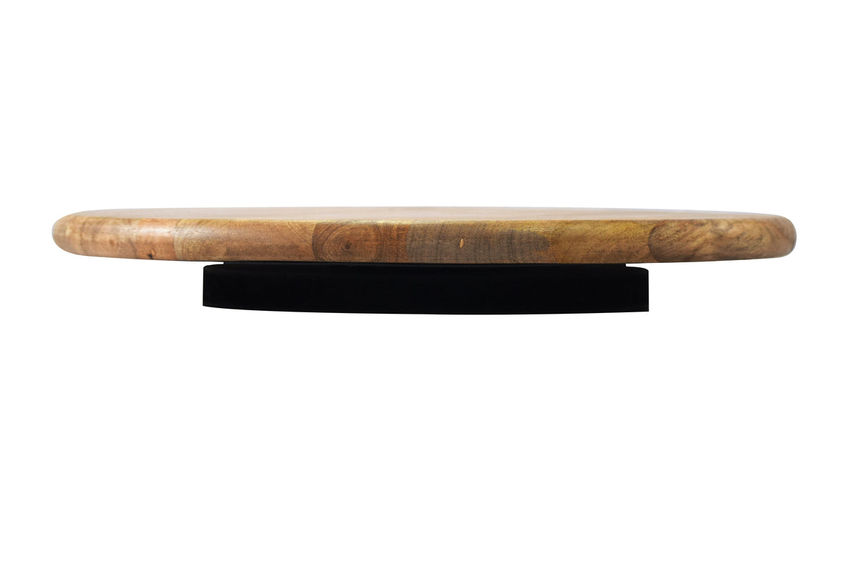 Massiver Drehteller SERVANT 60cm natur Mangoholz drehbare Servierplatte rund
