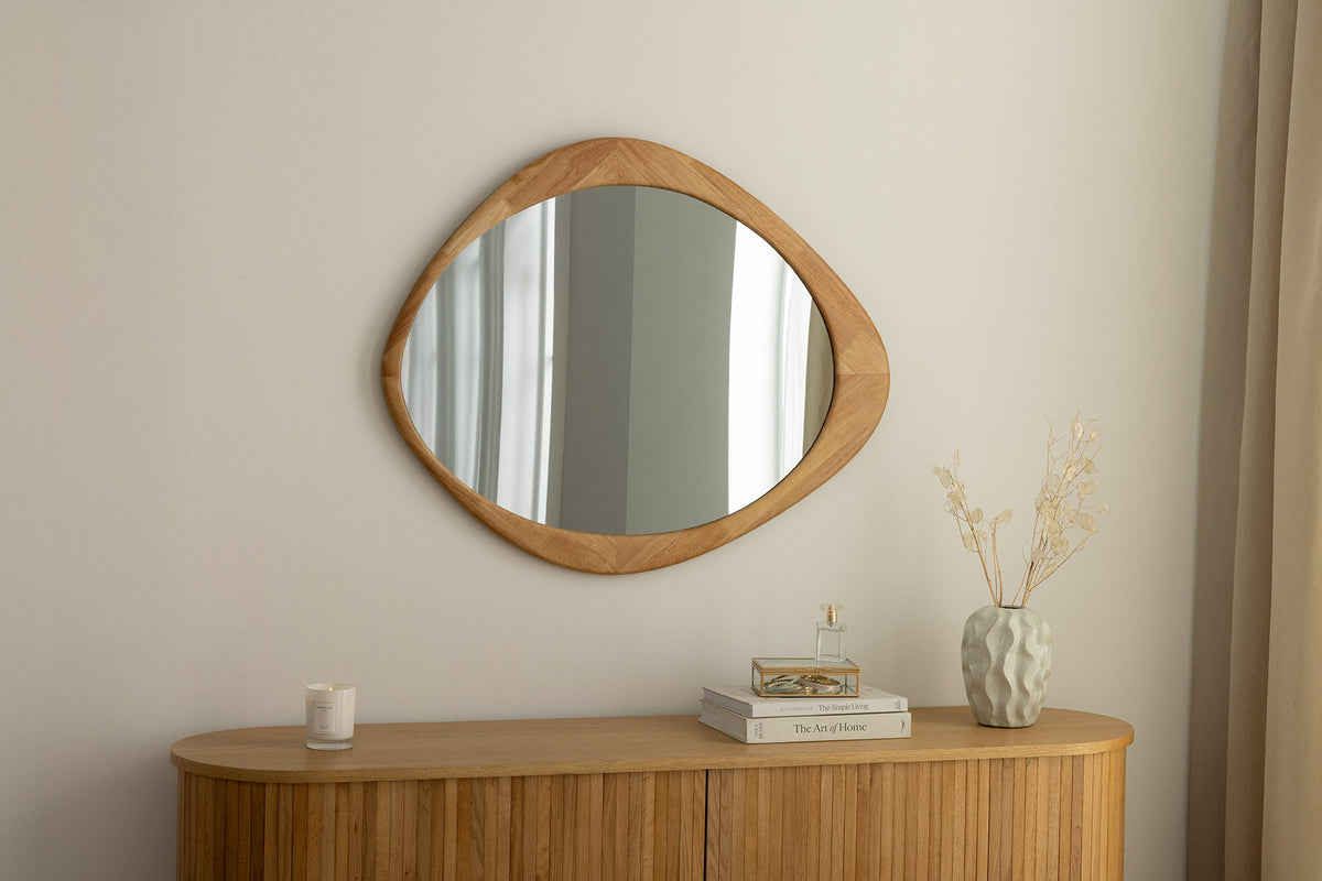 Massiver Wandspiegel ORGANIC 90cm natur Eichenholz-Design