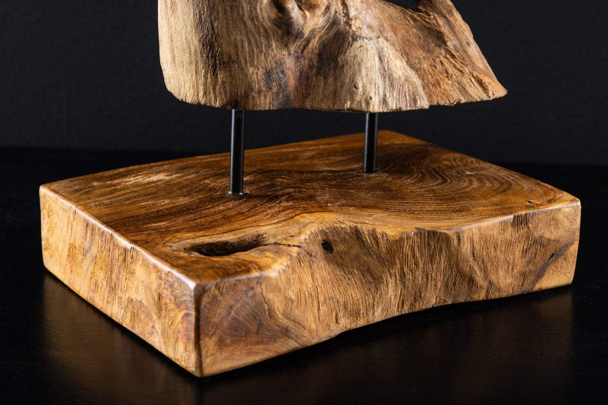 Massives Teakholz Ornament FLAME 30-40cm Treibholz Dekoration
