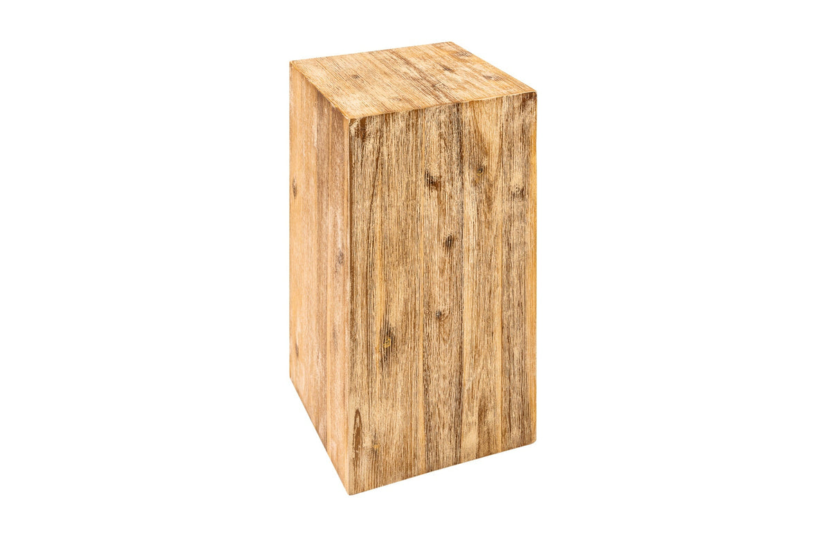 Massivholz Dekosäule COLUMNA 50cm Akazie teak-grau gekälkt Beistelltisch