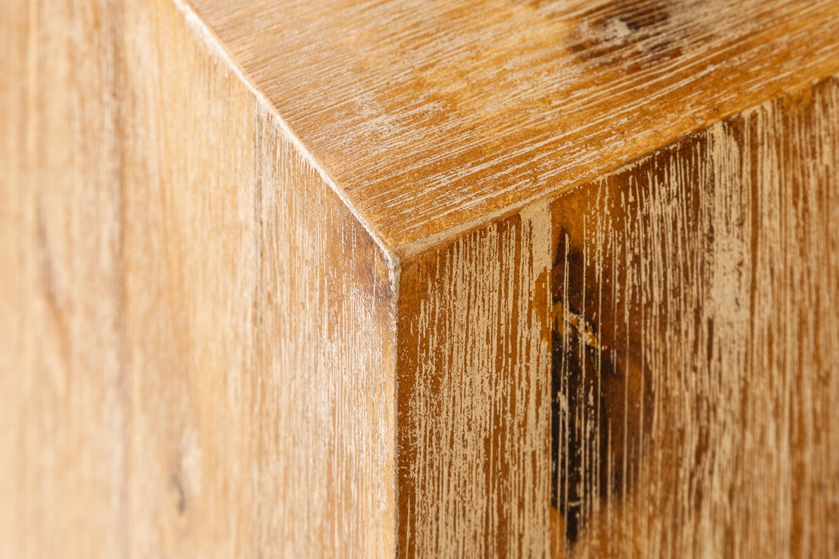 Massivholz Dekosäule COLUMNA 50cm Akazie teak-grau gekälkt Beistelltisch