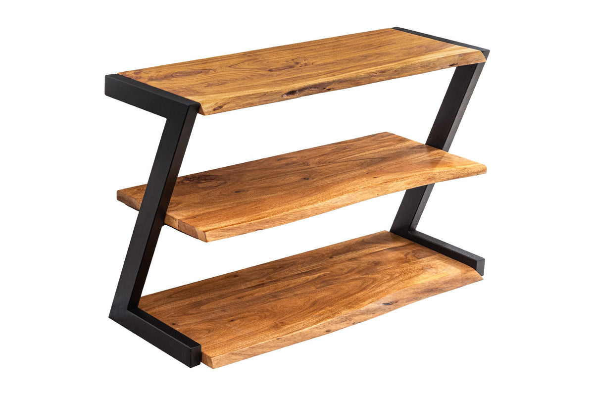 Meuble à chaussures massif MAMMUT 75cm étagère en bois d’acacia finition miel marron