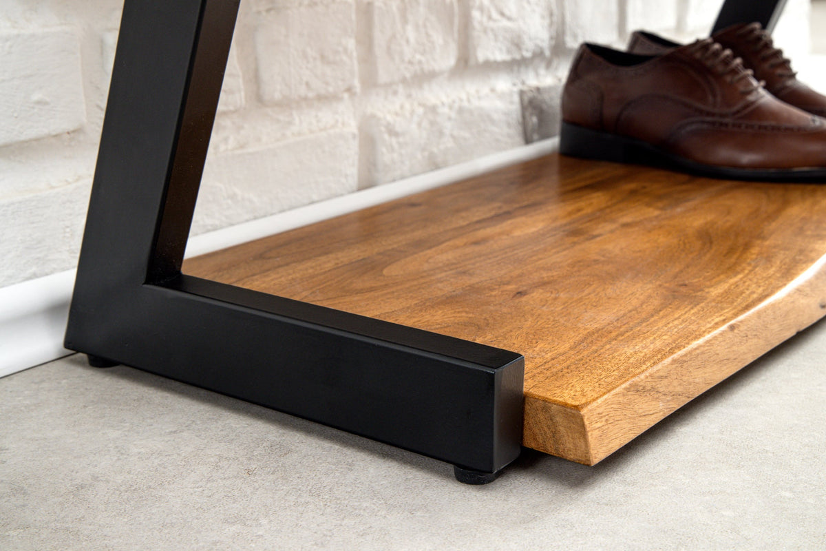 Meuble à chaussures massif MAMMUT 75cm étagère en bois d’acacia finition miel marron