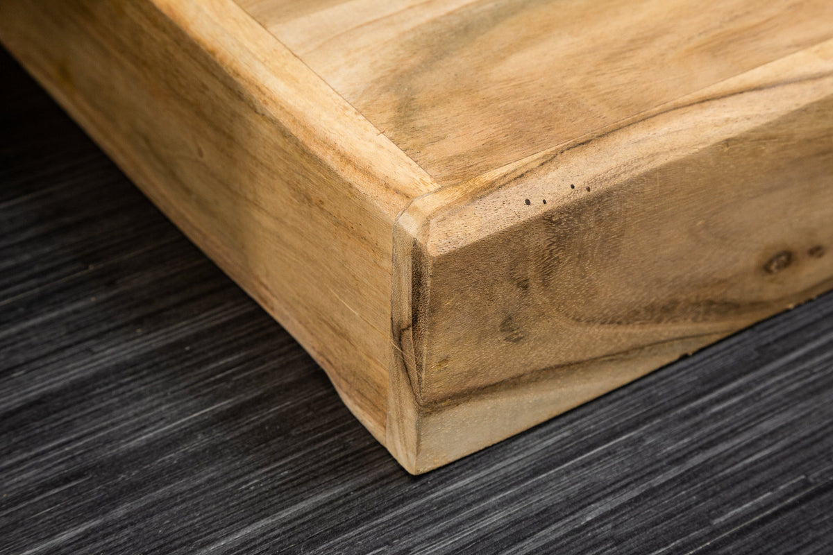 Meuble bar artisanal MOSAICO 130cm en bois d’acacia massif effet 3D