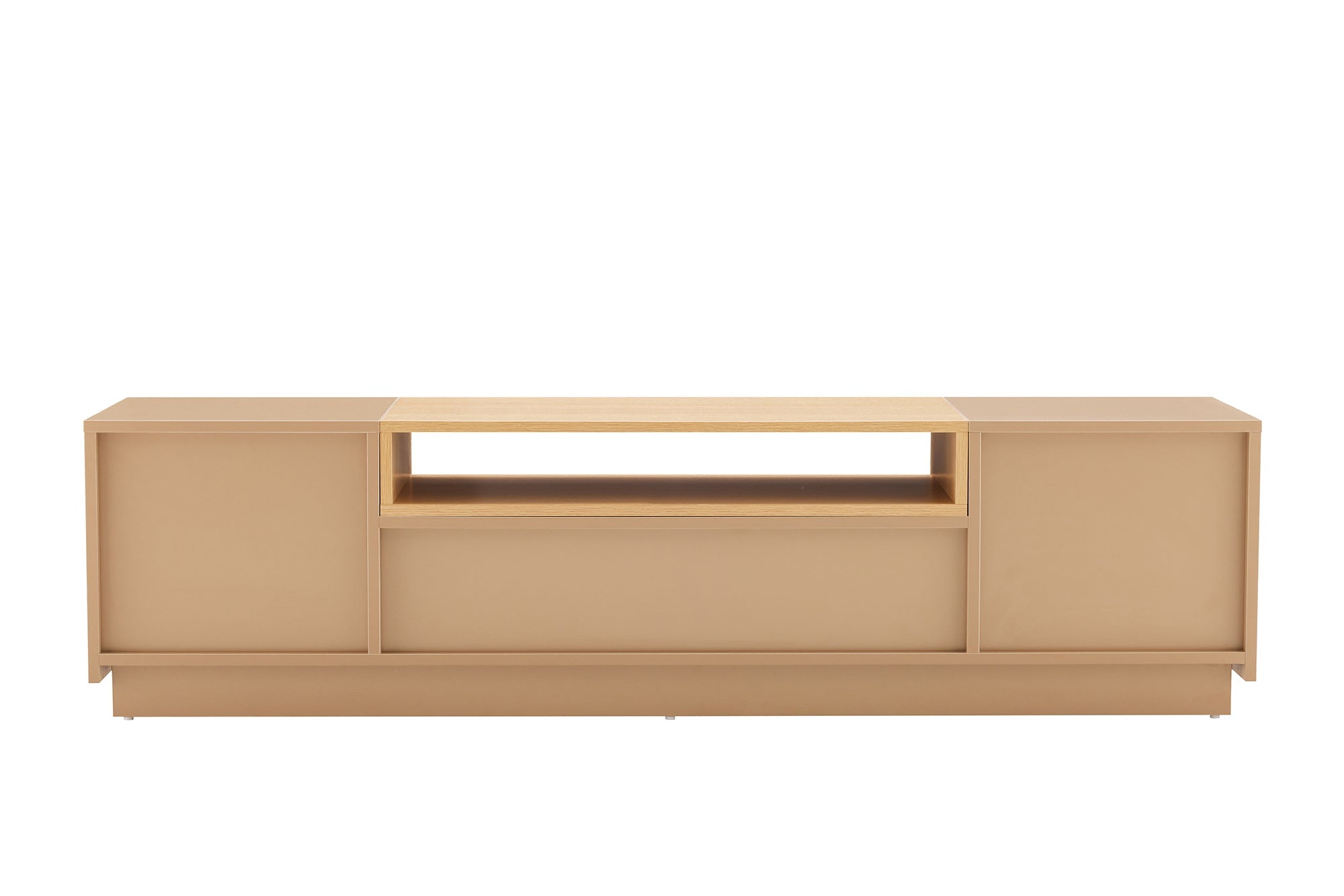 Meuble TV moderne LOFT 160cm gris naturel beige grège trois compartiments tiroir