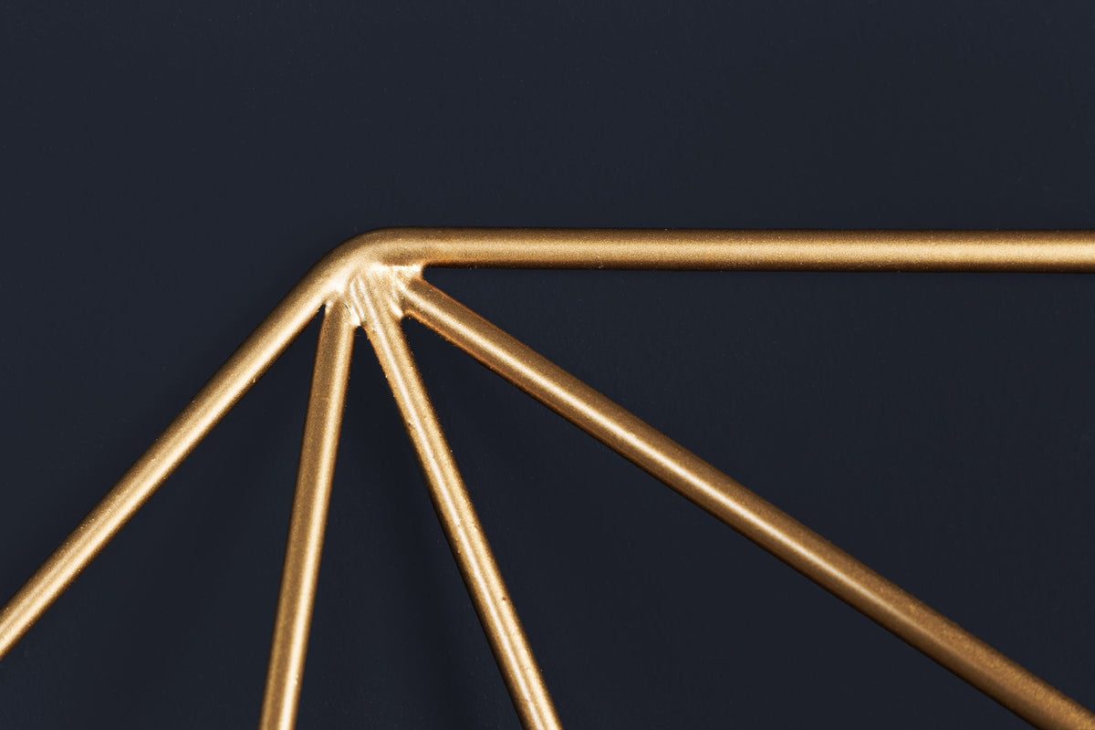 Miroir artisanal DIAMOND L 80cm doré en fer au design rétro