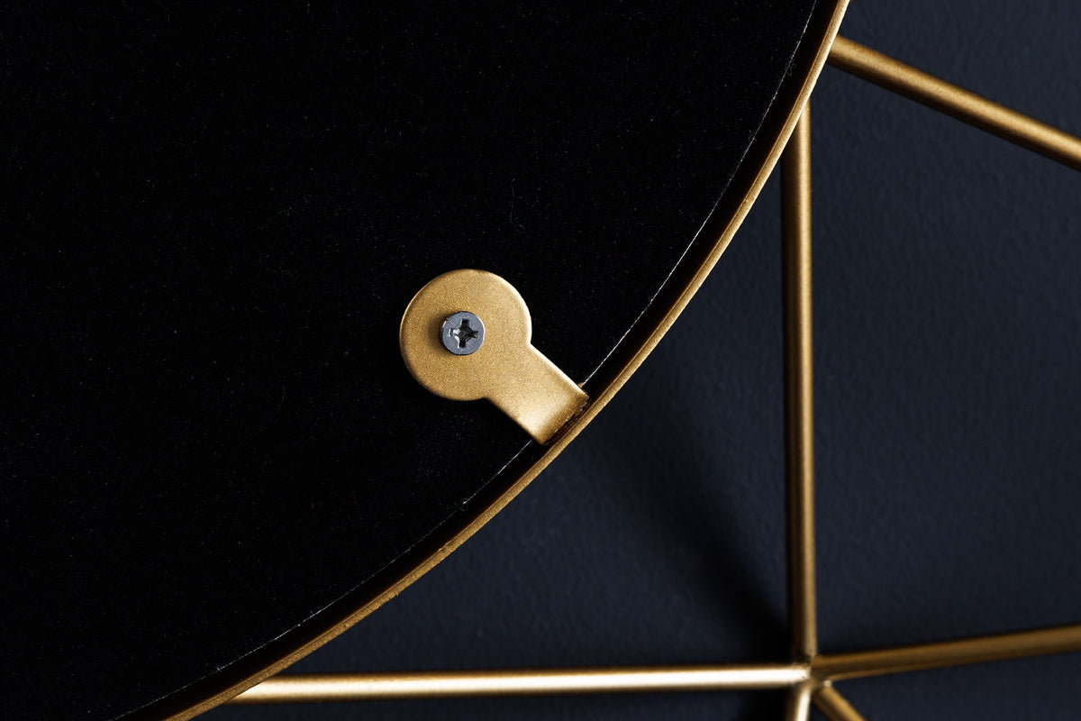 Miroir artisanal DIAMOND L 80cm doré en fer au design rétro