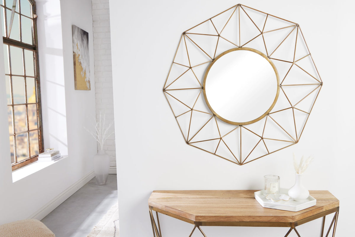 Miroir artisanal DIAMOND L 80cm en laiton en fer au design rétro