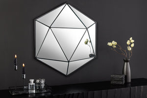 Miroir design DIAMOND 65cm métal noir fait main