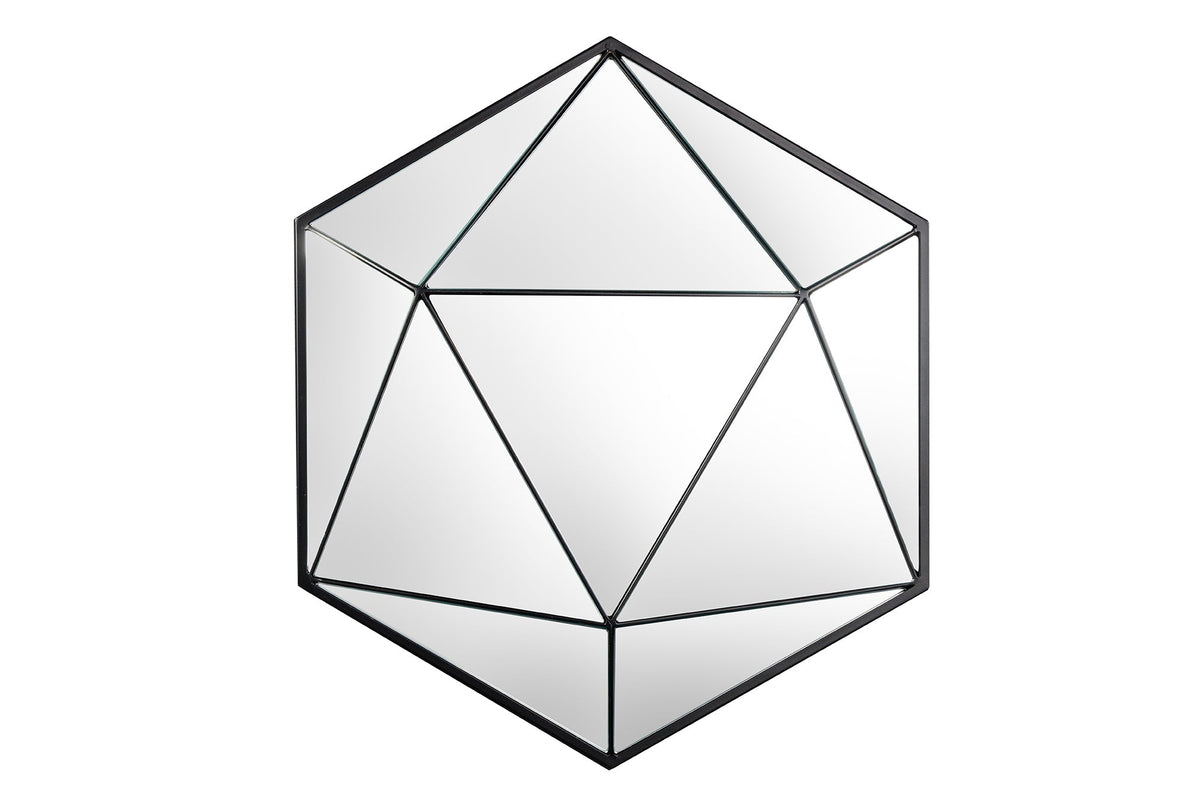 Miroir design DIAMOND 65cm métal noir fait main