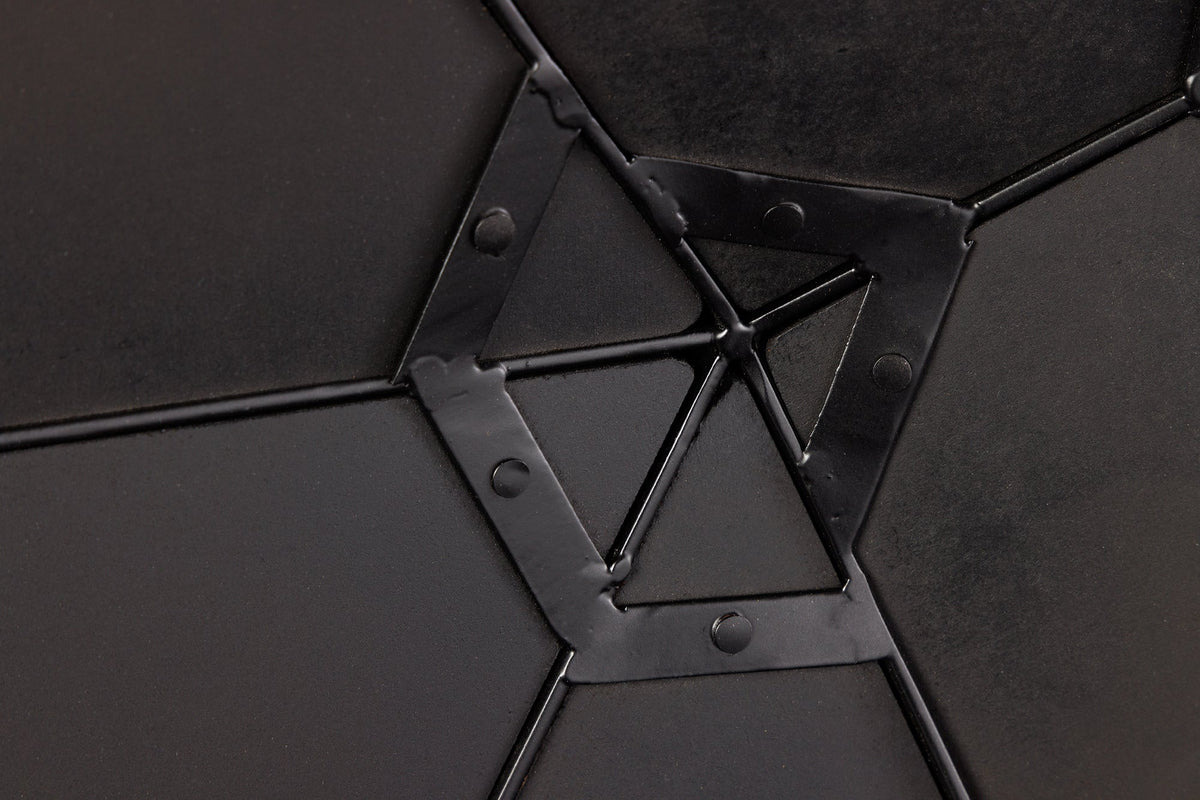 Miroir design DIAMOND 65cm métal noir fait main