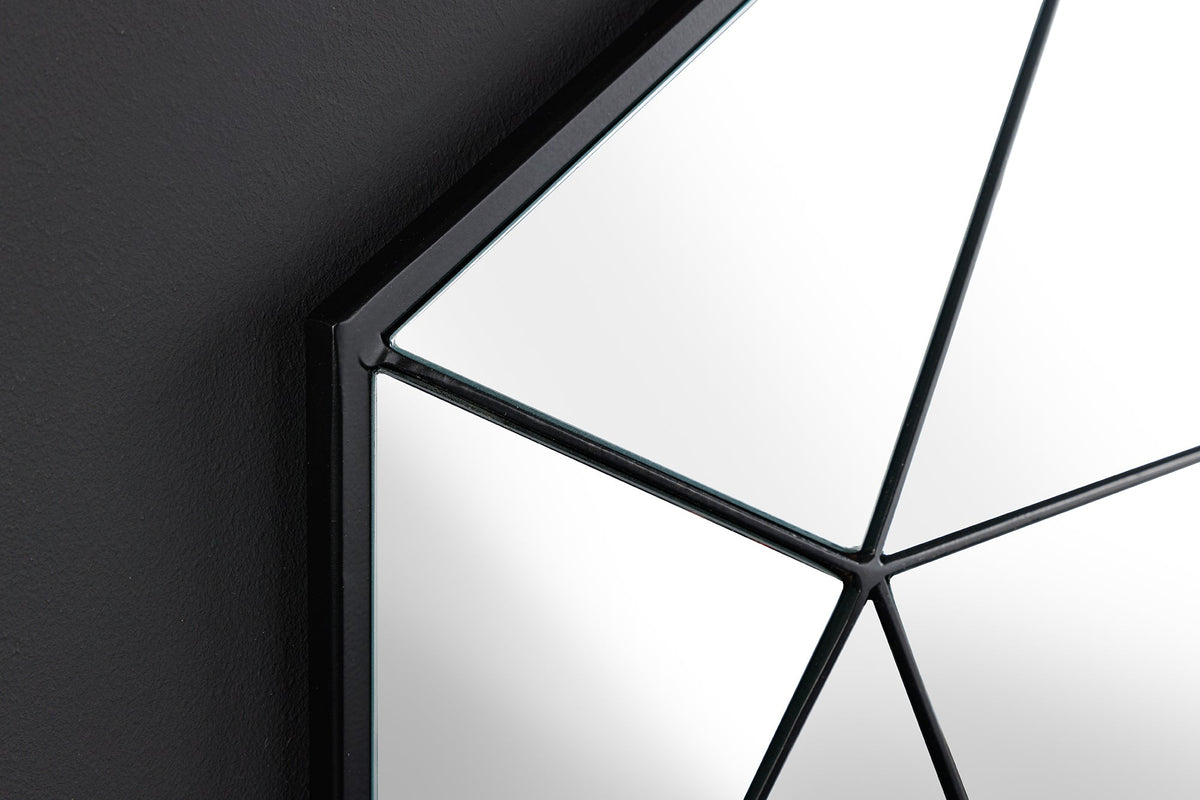 Miroir design DIAMOND 65cm métal noir fait main