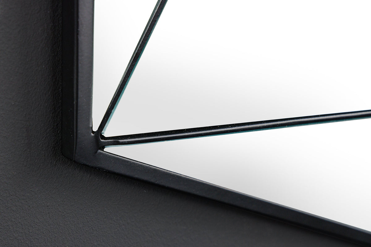 Miroir design DIAMOND 65cm métal noir fait main