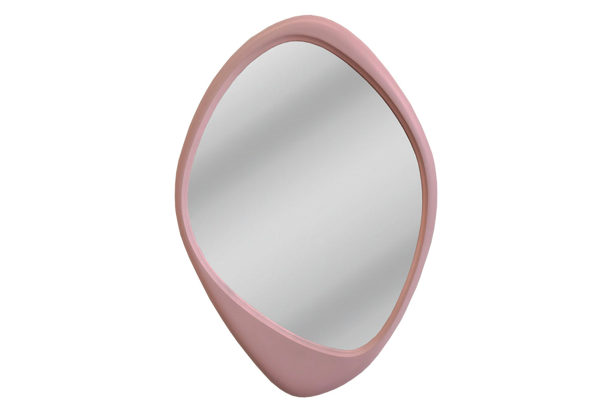 Miroir mural asymétrique ORGANIC 95cm rose flexible à accrocher