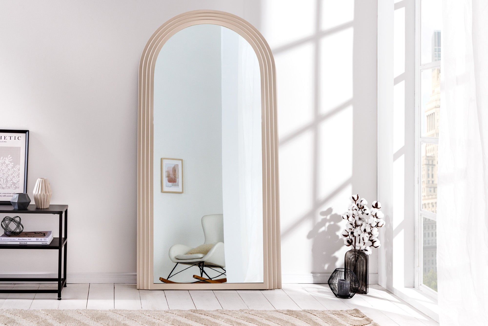 Miroir mural design ART DECO 160cm grège