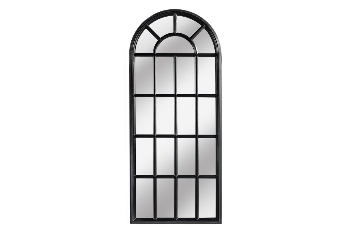 Miroir mural design CASTILLO 140cm fenêtre style maison de campagne noir
