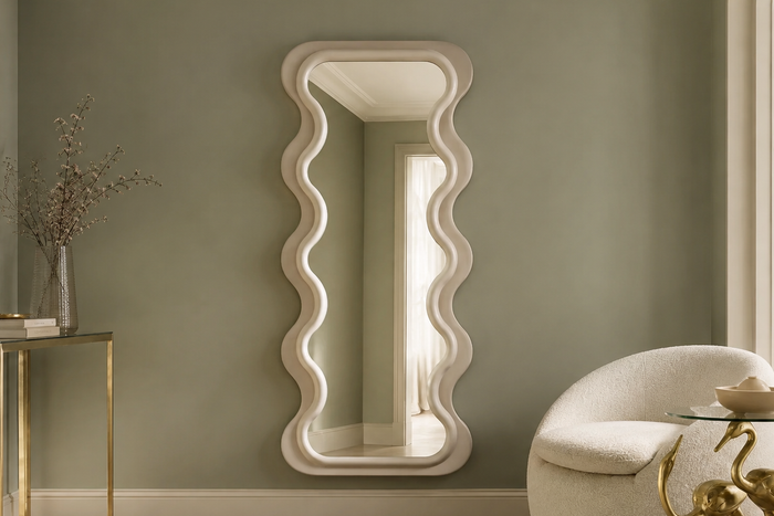 Miroir mural design CURVY 160cm grège
