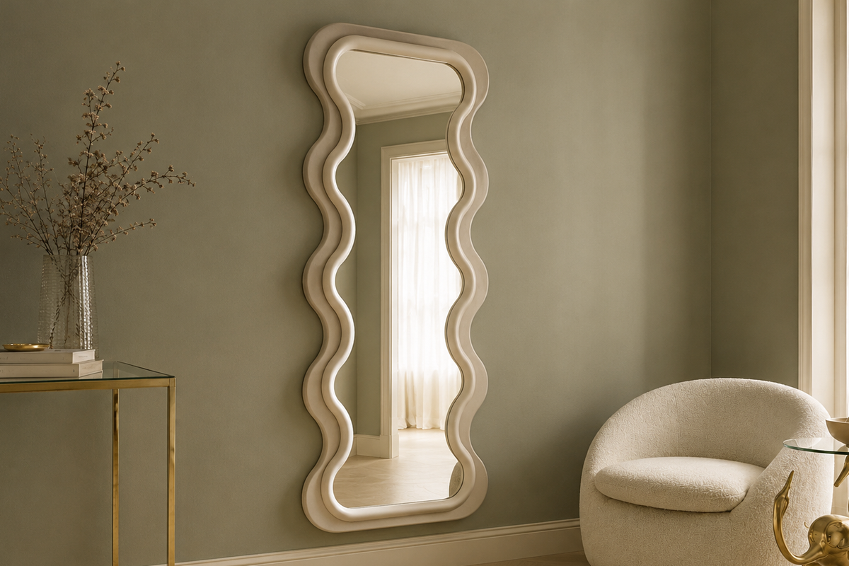 Miroir mural design CURVY 160cm grège