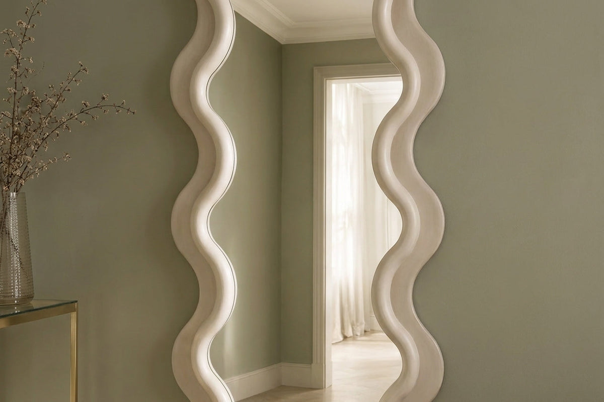 Miroir mural design CURVY 160cm grège