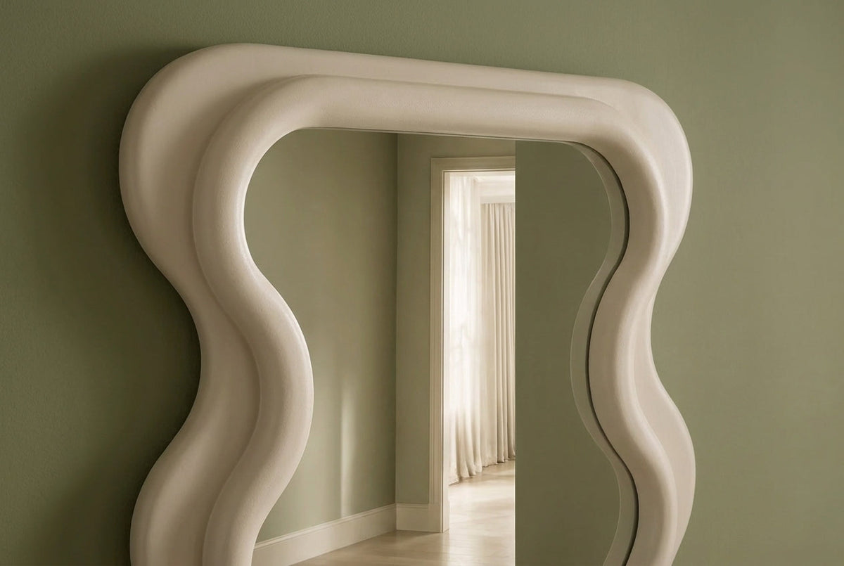 Miroir mural design CURVY 160cm grège