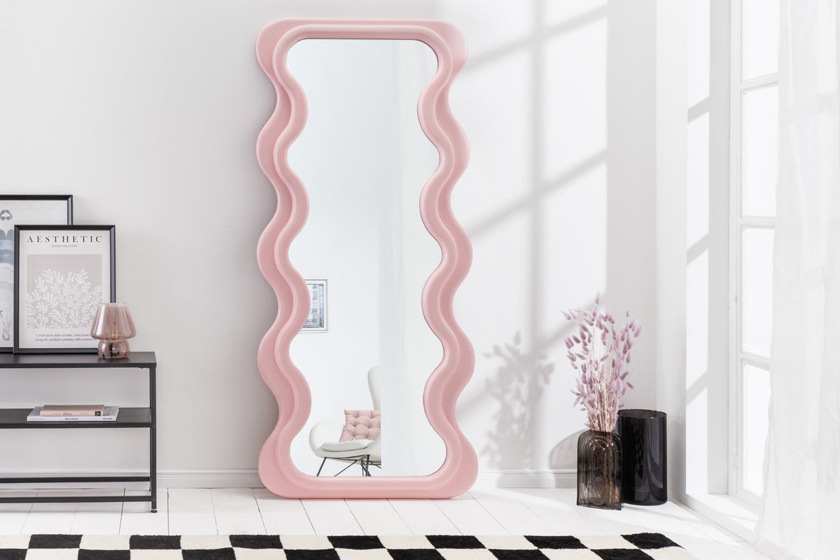 Miroir mural design CURVY 160cm rose