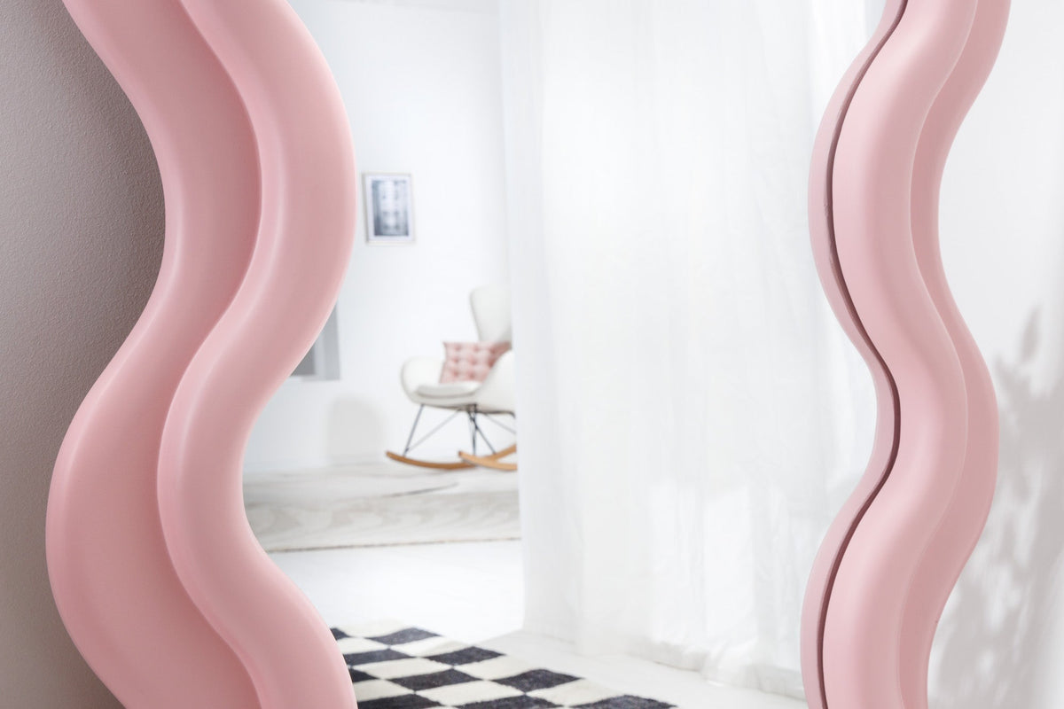 Miroir mural design CURVY 160cm rose