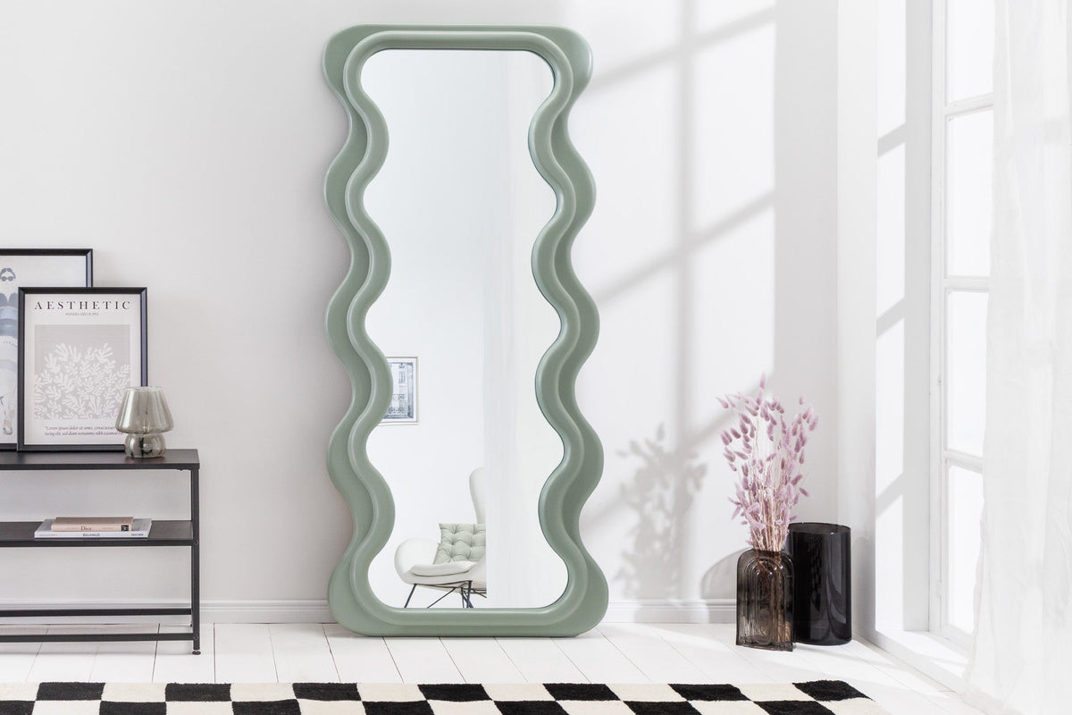 Miroir mural design CURVY 160cm vert sauge