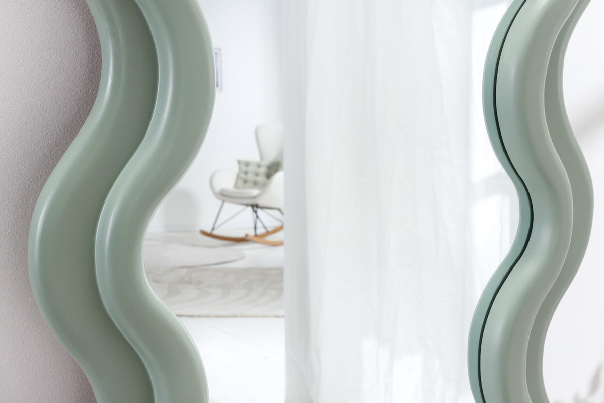 Miroir mural design CURVY 160cm vert sauge