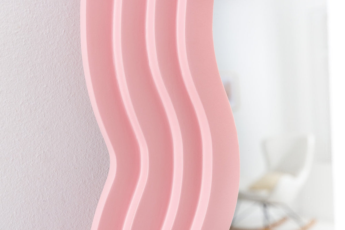 Miroir mural design WAVE 160cm rose