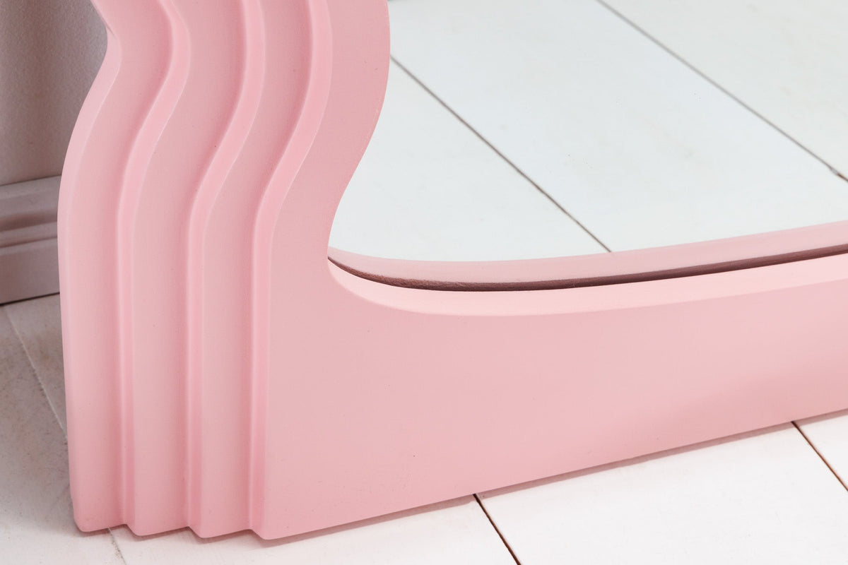 Miroir mural design WAVE 160cm rose