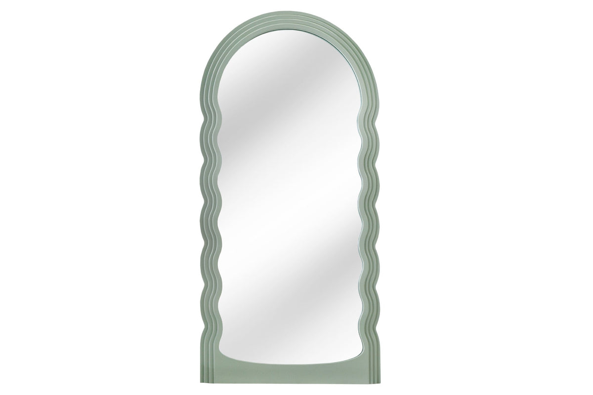 Miroir mural design WAVE 160cm vert sauge