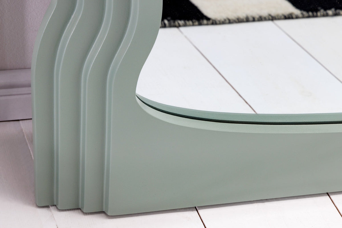 Miroir mural design WAVE 160cm vert sauge