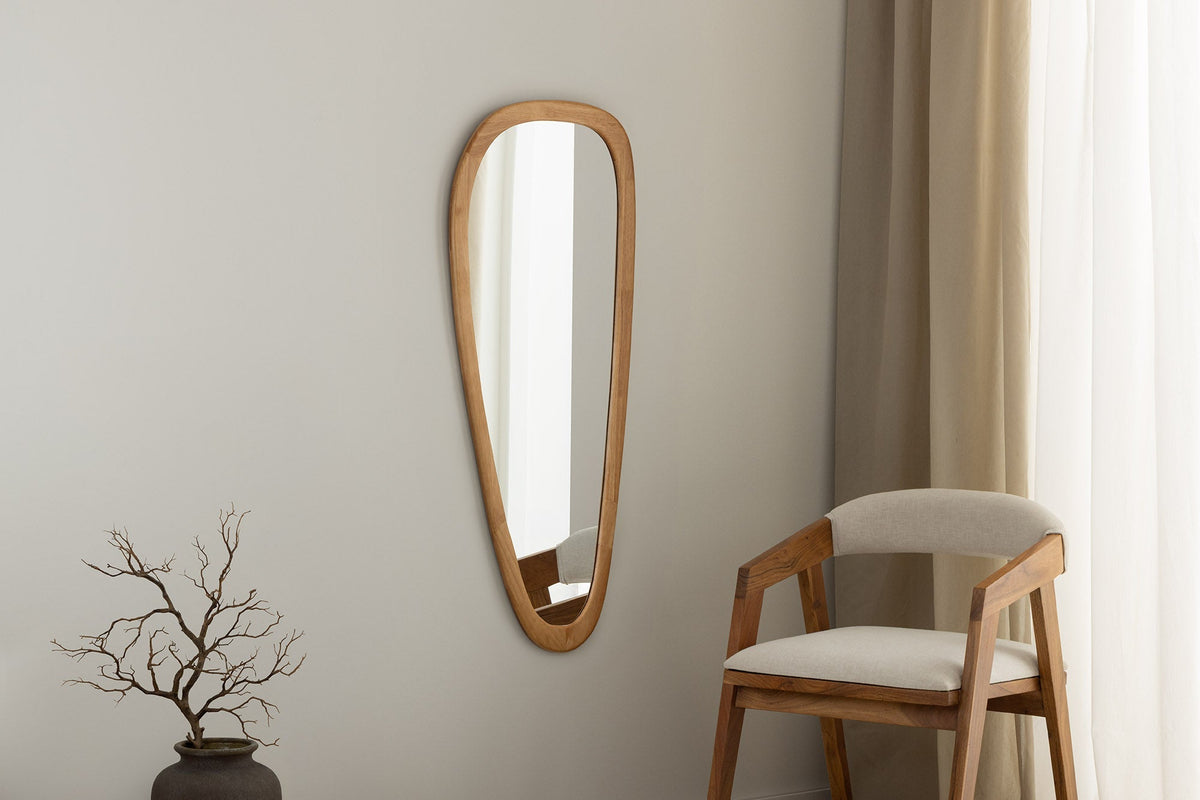 Miroir mural massif ORGANIC 120cm naturel design bois de chêne