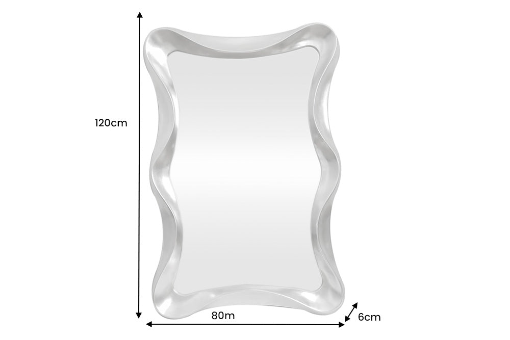 Miroir mural moderne ALICE 120cm argent suspension variable