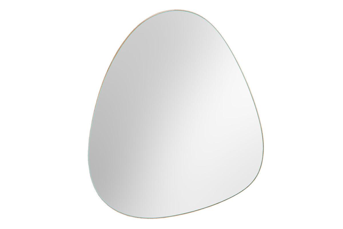 Miroir mural moderne NOEMI 70cm chêne naturel bois massif fait main design asymétrique