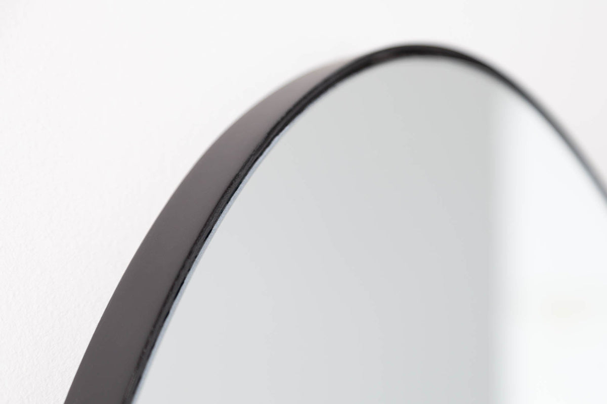 Miroir mural moderne NOEMI 90cm noir design asymétrique