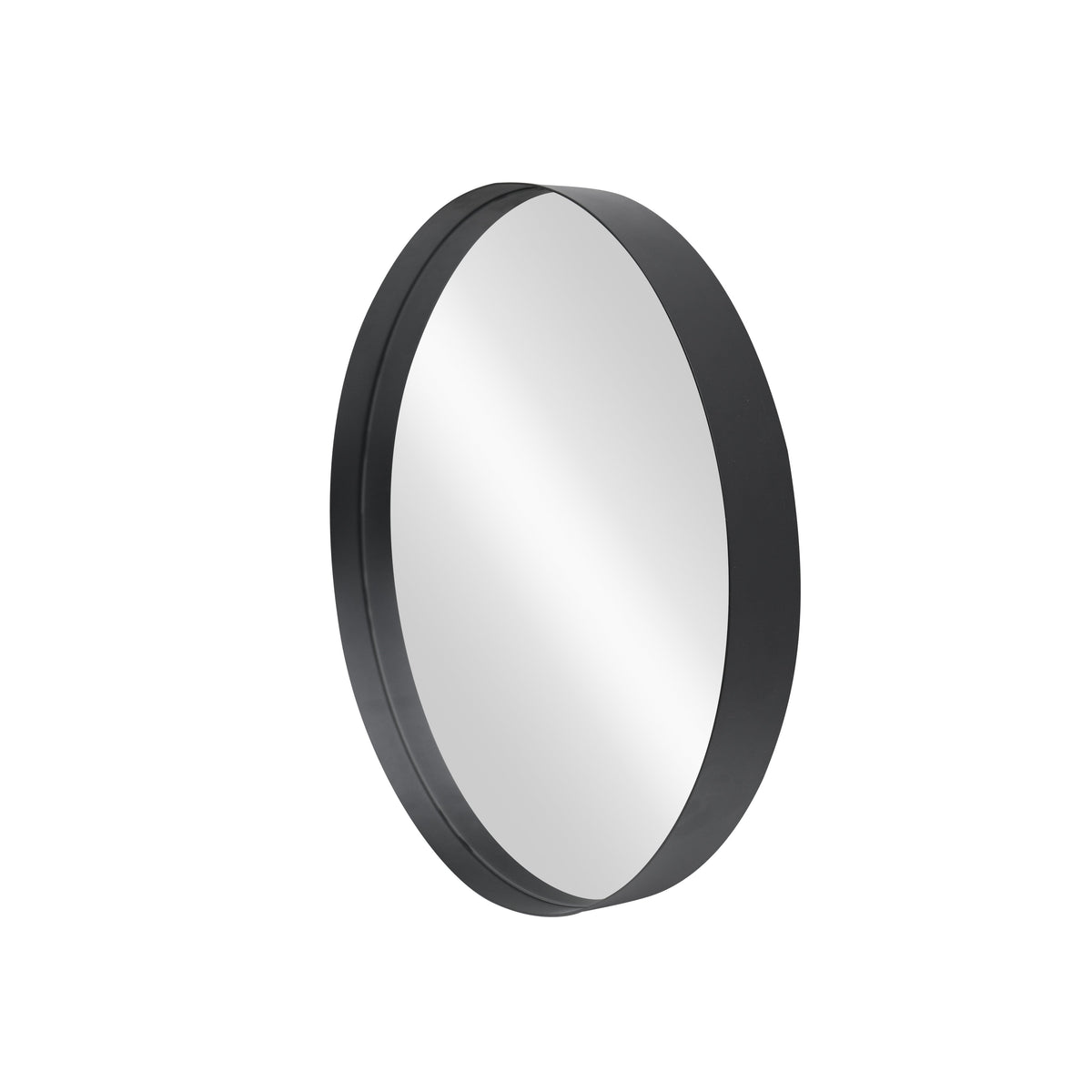 Miroir mural rond PORTRAIT 40cm noir avec cadre en métal