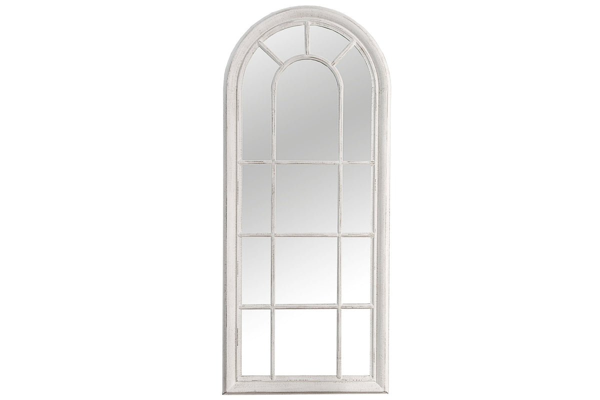 Miroir mural vintage CASTILLO 140cm blanc crème arc rond design shabby chic style maison de campagne