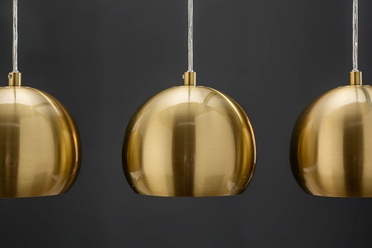 Moderne 3er Hängeleuchte GOLDEN BALL gold Hängelampe höhenverstellbar