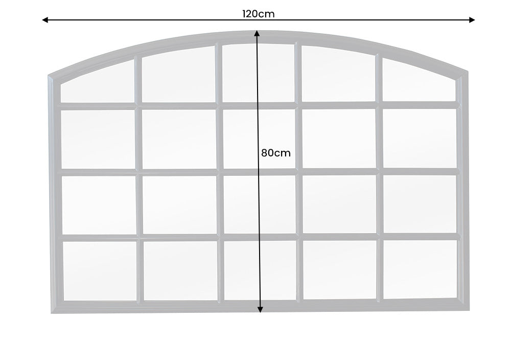 Moderne miroir mural PARIS 120cm noir miroir fenêtre design arc-rond