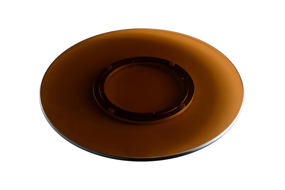 Moderner Drehteller 50cm bernstein Glas 360° drehbare Servierplatte