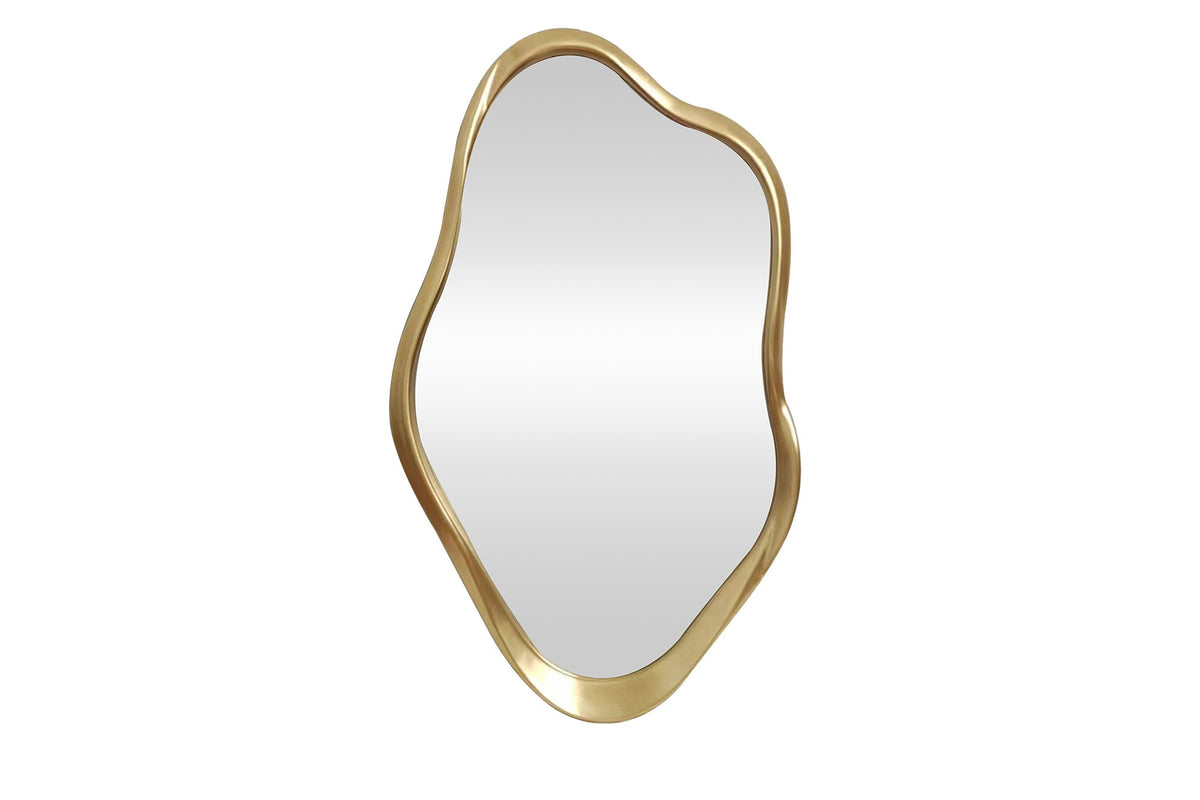 Moderner Wandspiegel EMBER 100cm gold variabel aufhängbar organische Form