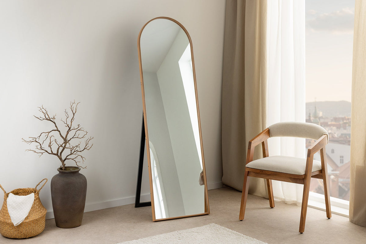 Nordischer Standspiegel PORTRAIT 165cm natur in Eichenholz-Design