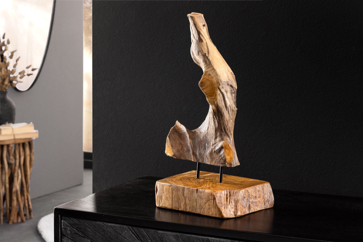 Ornement teck massif FLAME 30-40cm décoration bois flotté
