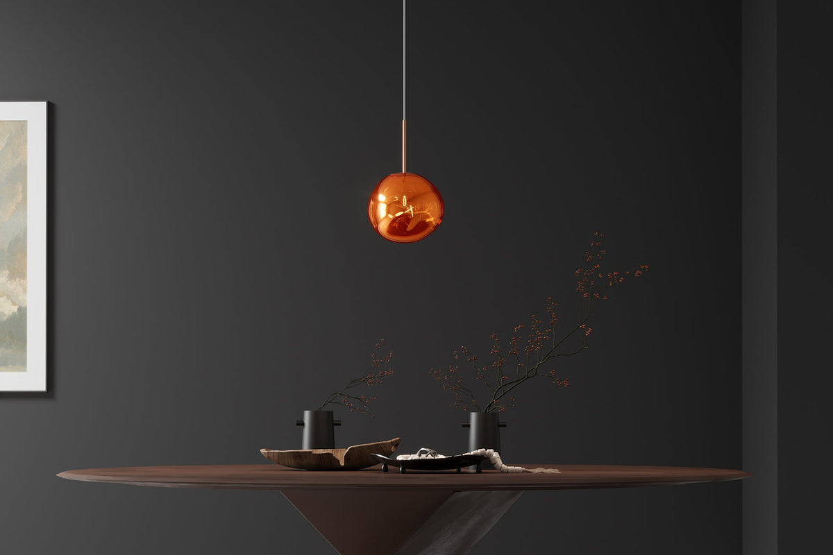 Pendant lamp LIQUID DIAMOND 20cm glass copper