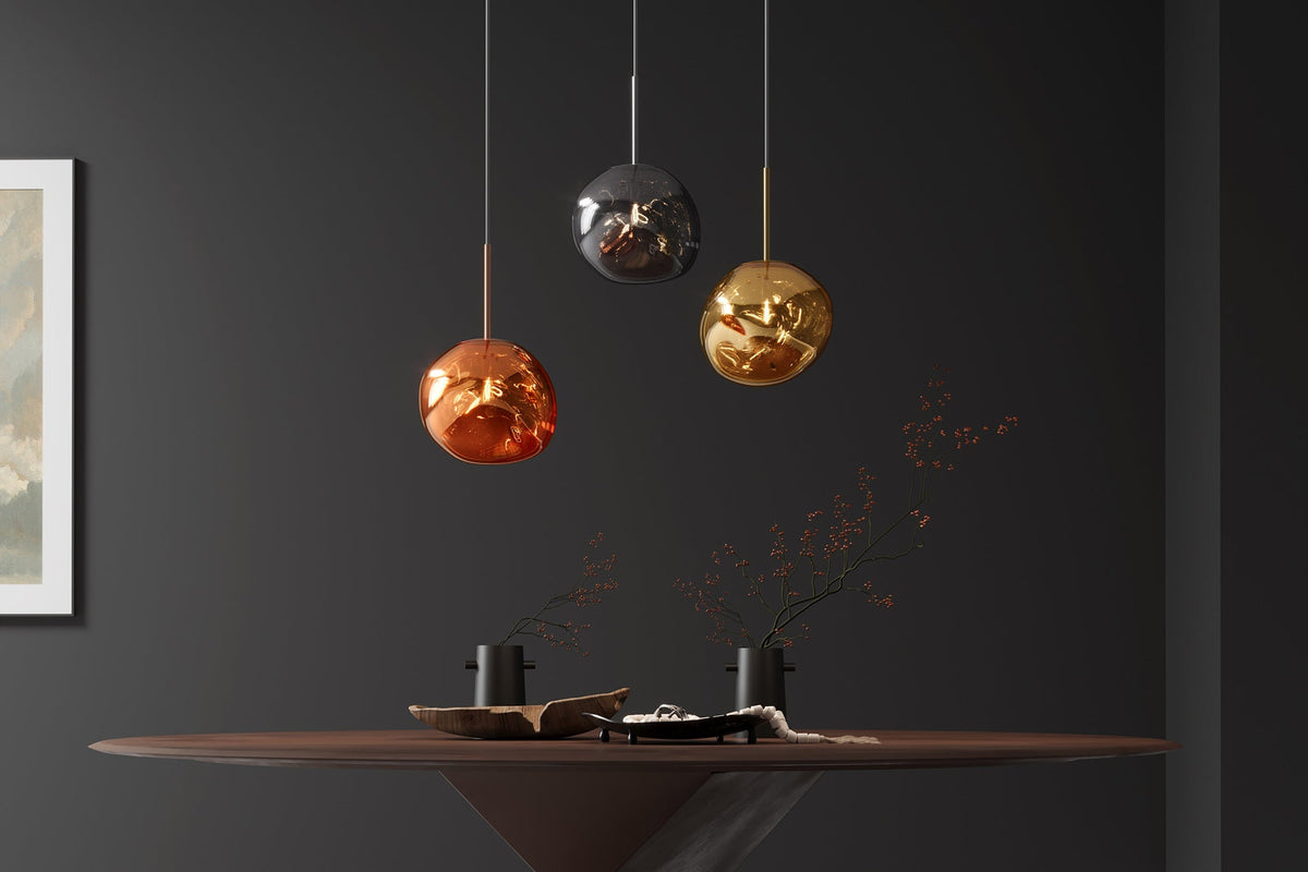 Pendant lamp LIQUID DIAMOND 20cm glass smoked look