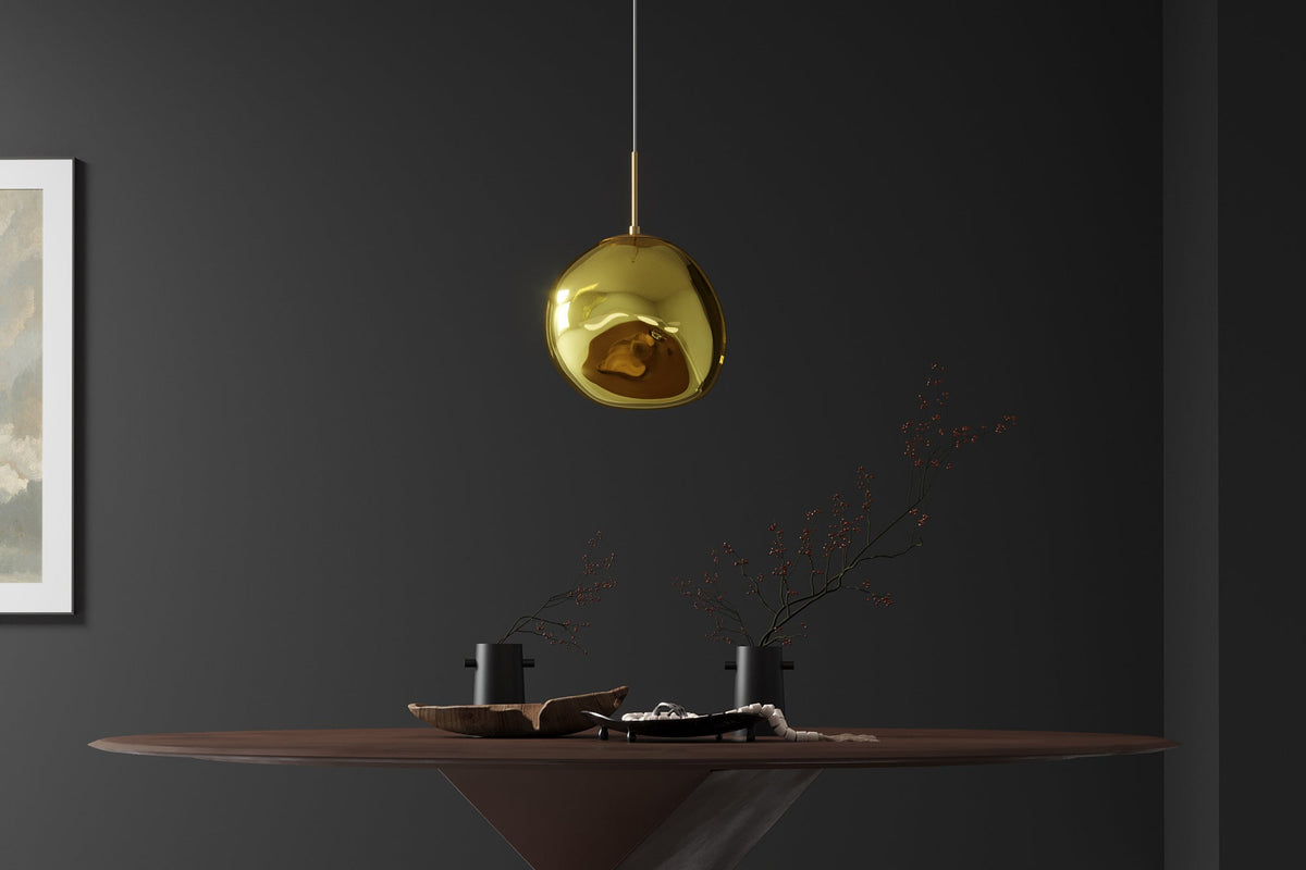 Pendant lamp LIQUID DIAMOND 35cm glass gold